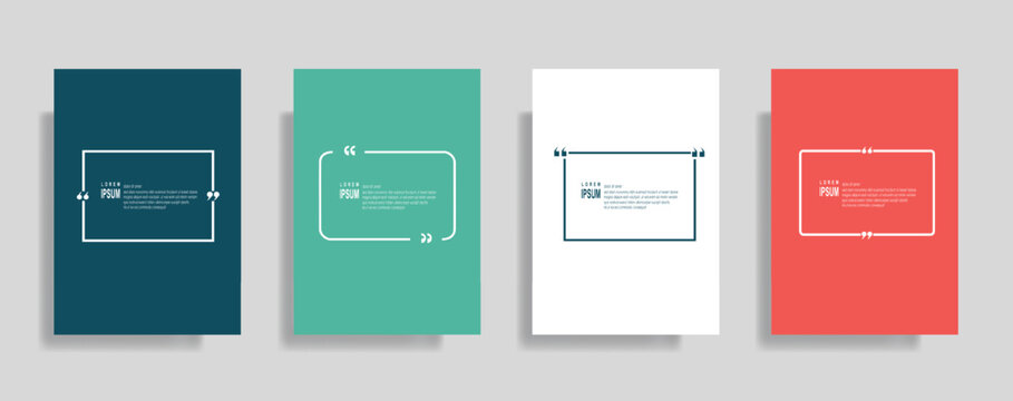 Elegant quote box template set for diverse messages in modern design, perfect for social media and branding with vibrant color options and clean layouts