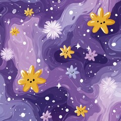 Abstract. Colorful cosmic pattern with stars and shapes.