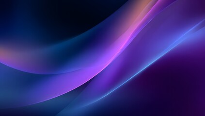 Fototapeta premium Abstract flowing luminous waves of vibrant purple and blue light creating a mesmerizing ethereal gradient background effect