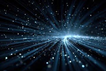 Radiant light beams extending into digital space