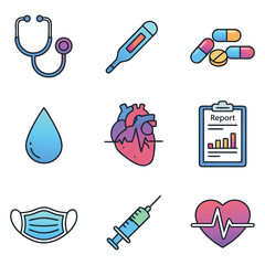 Healthcare and Wellness Elements Set
