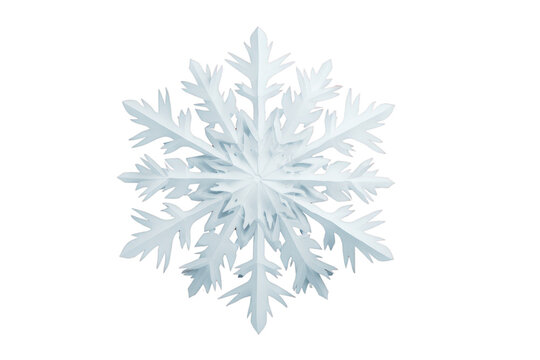 White paper snowflake cutout against a solid black background image, Isolated On Transparent Background, Png Cut Out