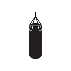 Punching bag design on white background, Vector boxing training equipment