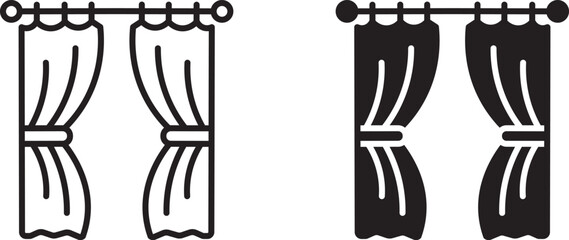 Curtains icon set. vector illustration .