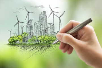 Crafting Tomorrow's Green City: Sustainable Future Concept