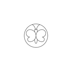 Butterfly ensconced in a simple circle