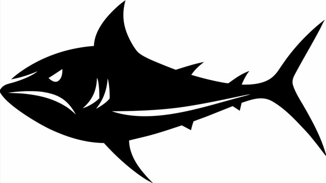 Powerful shark silhouette ready to dominate, a symbol of strength and fearless ambition, graphic design element