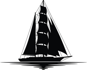 Vector art of sailboat silhouette