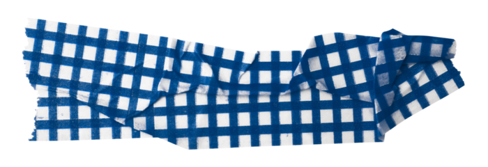blue patterned sticker paper tape isolated on transparent background