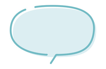 隙間のある版ずれ風のシンプルな吹き出し　青系