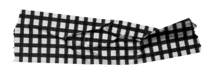 black patterned sticker paper tape isolated on transparent background