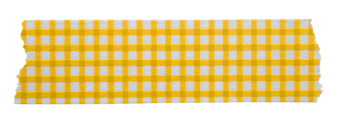 yellow patterned sticker paper tape isolated on transparent background