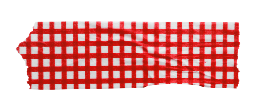 red patterned sticker paper tape isolated on transparent background - Powered by Adobe