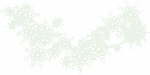 Obraz premium Delicate pale green snowflakes forming a decorative border on a white background