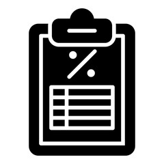 Tax form icon. Income declaration and payroll submission concept. Accounting paperwork and finance illustration. Glyph Icon