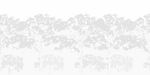 Obraz premium Abstract grayscale pattern of trees and foliage against a white background