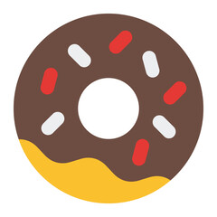 Donut icon. Sweet snack symbol. Glazed dessert and pastry collection. Flat Icon
