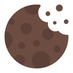 Cookie icon. Sweet biscuit symbol. Snack and homemade dessert collection. Flat Icon