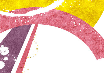 春カラーの和紙と金箔の背景フレーム（お正月・ひな祭り・成人式などの飾り枠）