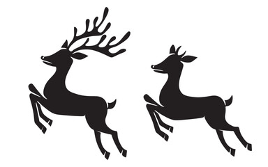 silhouette of a pair of deer