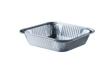 Rectangular Aluminum Baking Tray isolated on transparent background.