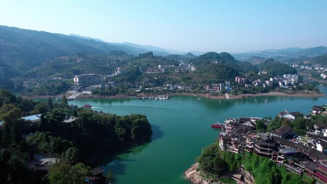 Tuojiang River Natural Landscape in Fenghuang Ancient Town, Hunan