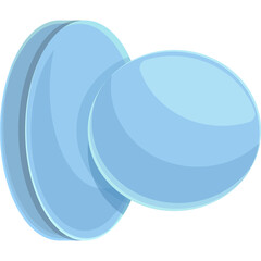 Light Blue Glass Door Knob Front View Isolated On Transparent Background Clean Design Element