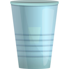 Light Blue Translucent Plastic Party Cup with Horizontal Ridges and a Rim in a Studio Setting