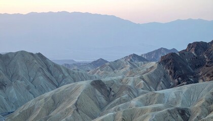 Death Valleys Zabriskie Point - A Textured Landscape at Dawn.