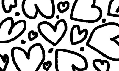 Hand Drawn Heart Doodle Pattern