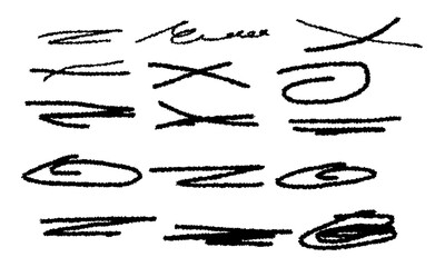 Hand Drawn Marker Stroke Elements Set