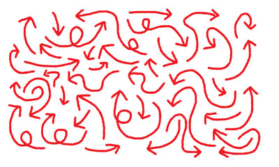 Red Arrow Curvy Direction Pattern