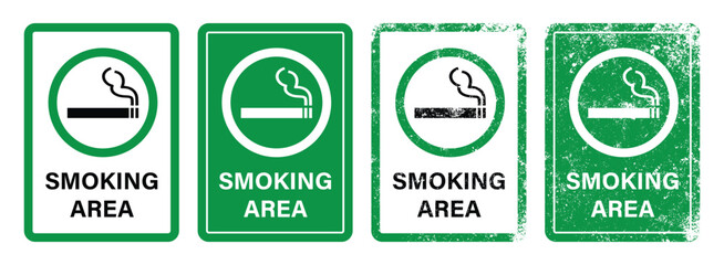 Smoking Area Sign Vector Illustration Designated Zone Symbols