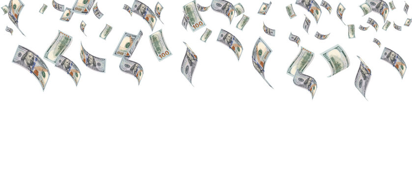 Falling Hundred Dollar Bills Money Rain Backdrop