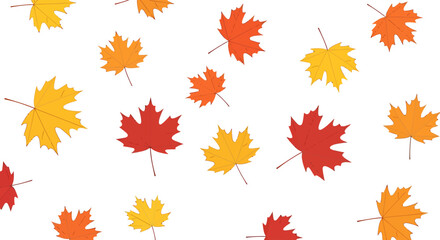 Fototapeta premium Autumn Maple Leaves Falling Seamless Pattern Background.