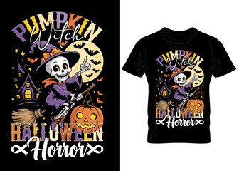 HALLWEEEN T SHIRT DESIGN  vector hoodies halloween pumkin spooky t shirt design streetwear typography vintage design template