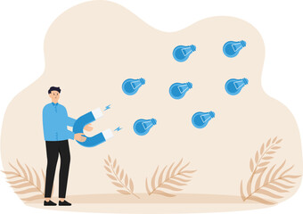 Imagination to create new ideas, creativity or innovation for new business concept
