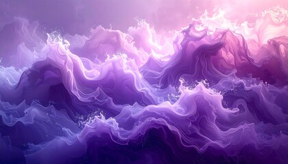 Dreamlike, smoky waves of purple, pink, and white flow and swirl, suggesting a surreal, ethereal landscape