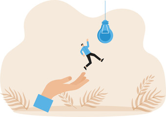 Inspiration idea to inspire or motivate people to success, business innovation or creativity, solution or invention concept
