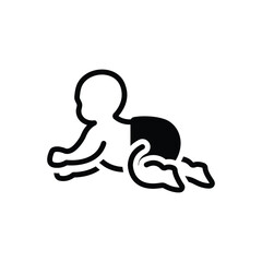 Black solid icon for infant