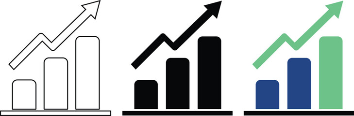 Business growth chart bar graph financial increase rising