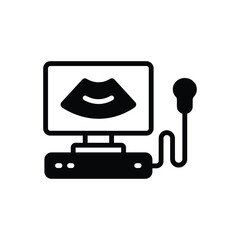 Black solid icon for monitoring of the embryo