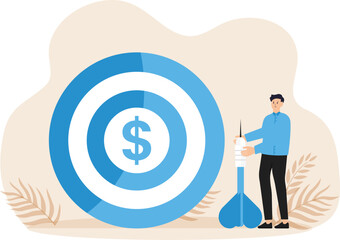 Achieve financial goal and success investment or make money target, win wealth and savings objective or accomplishment concept
