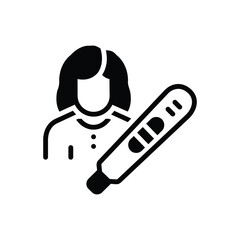 Black solid icon for pregnancy test