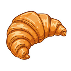Golden flaky croissant pastry delicious breakfast baked goodness french cuisine treat isolated on transparent background