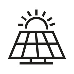 Solar Panel with Sun Icon – Renewable Energy and Sustainable Power Concept Illustration