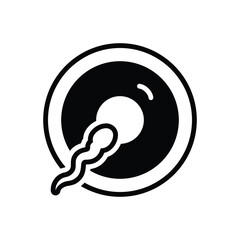 Black solid icon for egg cell