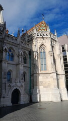 Naklejka premium architecture, building, catholic, gothic, landmark, city, sky, monument, old, stone, historic, Budapest, Hungary