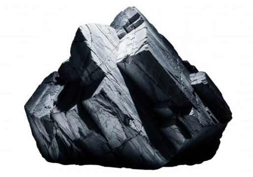 Jagged Stone Formation rock textured isolated on a transparent background