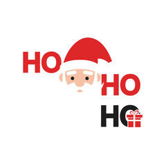 Ho Ho Ho Santa Claus Christmas Holiday Greeting Card Design.